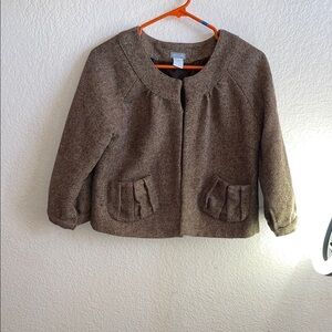 dELiA*s Brown Blazer with Textured Fabric